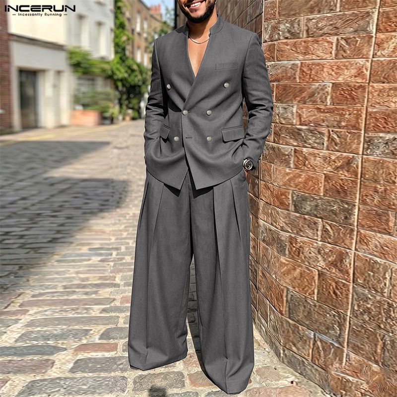 INCERUN Men's Sets Solid Color - огляд і ціна Mens Fashion Streetwear