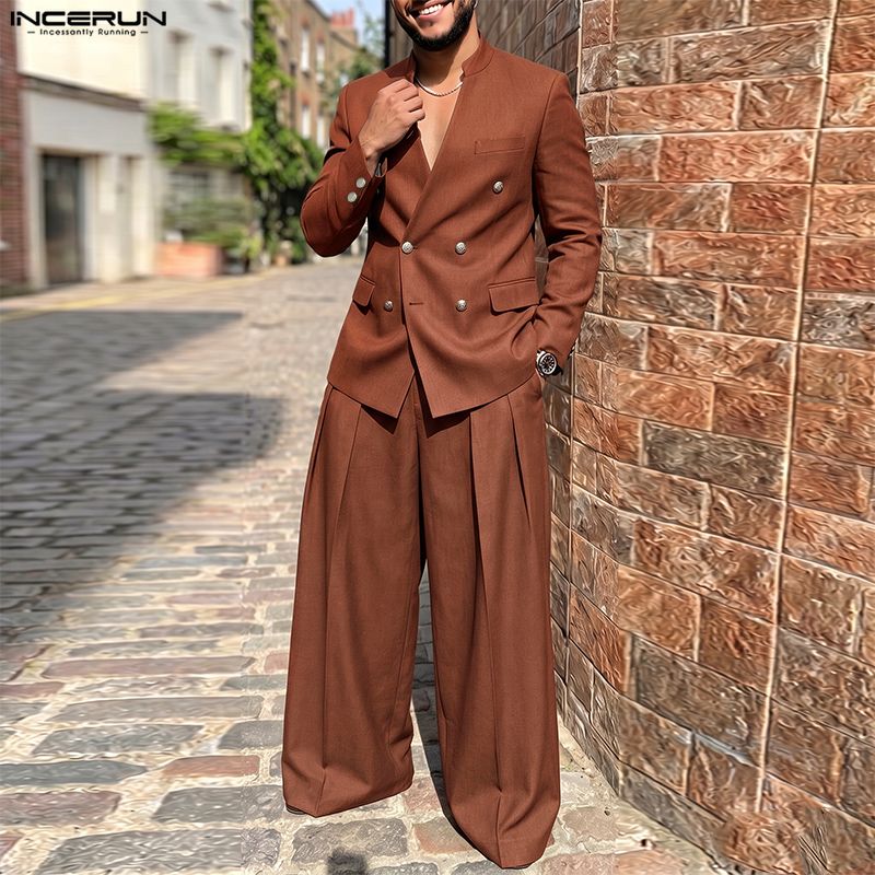 INCERUN Men's Sets Solid Color - огляд і ціна Mens Fashion Streetwear