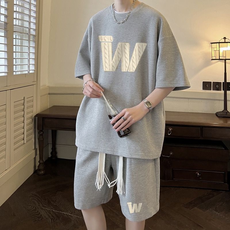 Men Summer Waffle Texture Shor - огляд і ціна Mens Fashion Style
