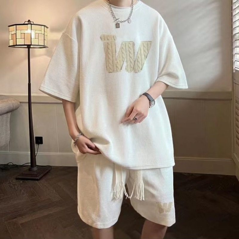 Men Summer Waffle Texture Shor - огляд і ціна Mens Fashion Style