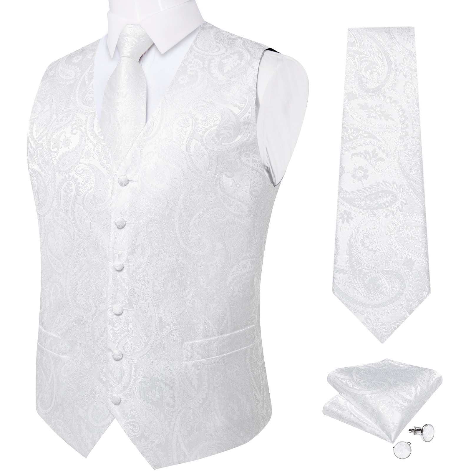 Pure White Wedding Vest for Ma - огляд і ціна Formal Waistcoat Vest