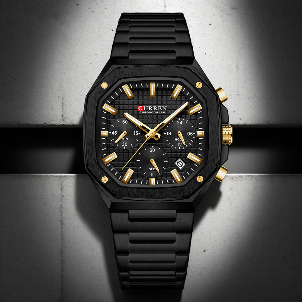 CURREN Luxury Square Chrono Wa - огляд і ціна Mens Fashion Bracelet