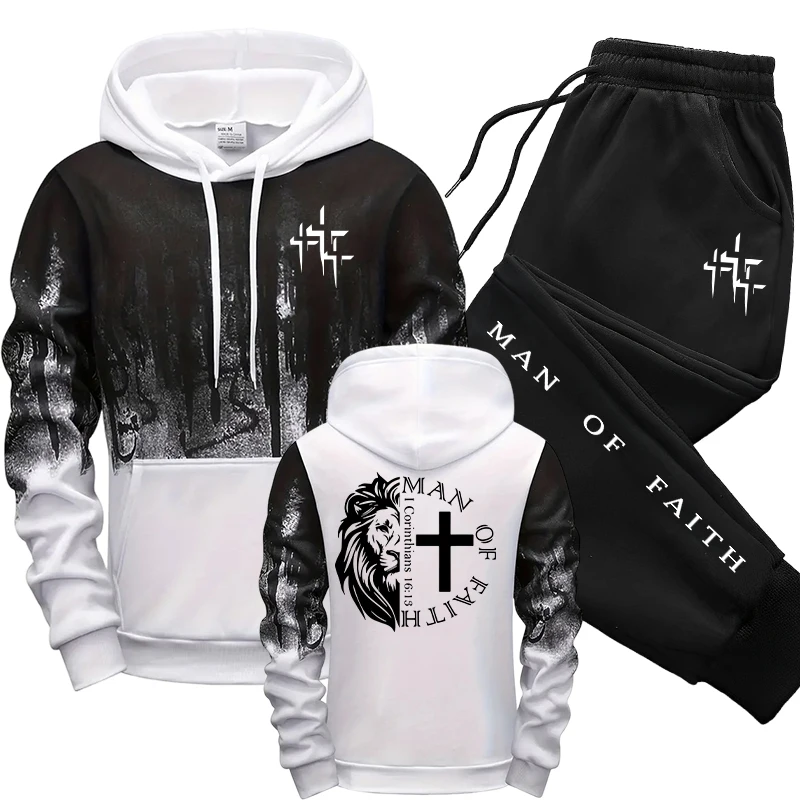 Man of Faith Pattern Men's Set - огляд і ціна Jogger Sweatpants Men
