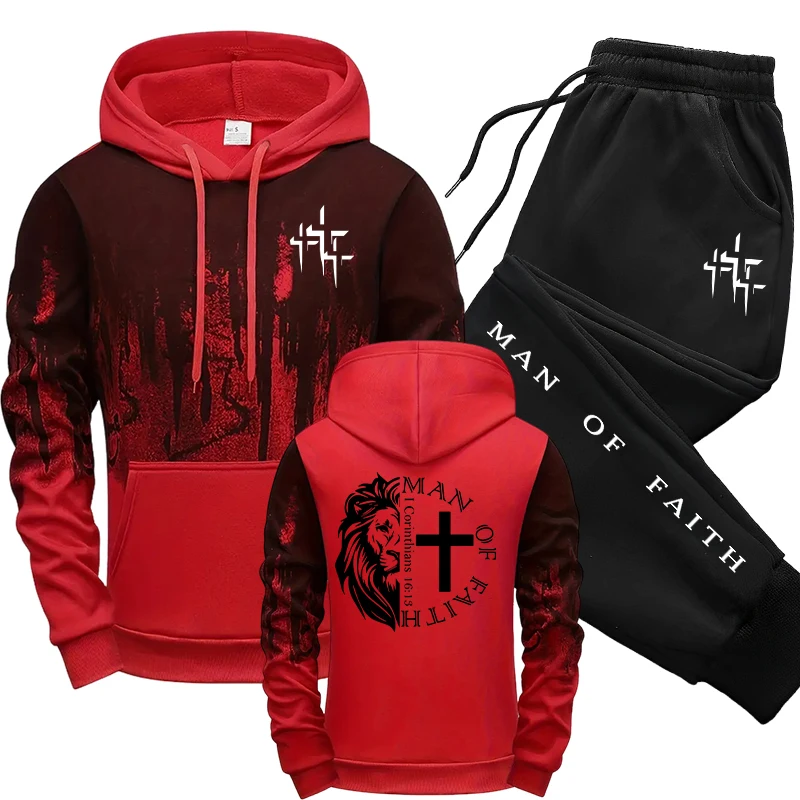 Man of Faith Pattern Men's Set - огляд і ціна Jogger Sweatpants Men