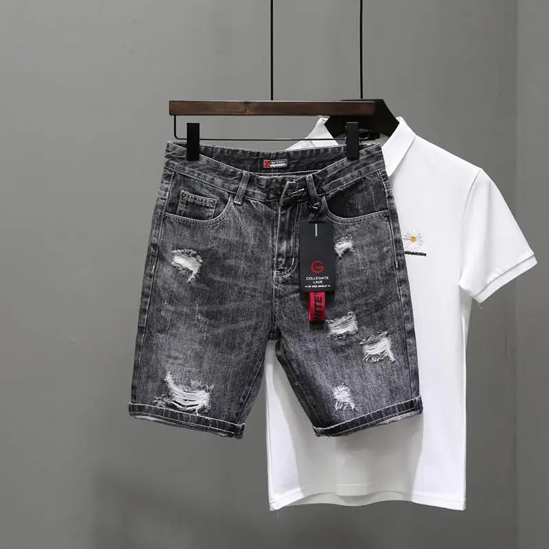 Men's Short Jeans Pants Black  - огляд і ціна Mens Fashion Denim