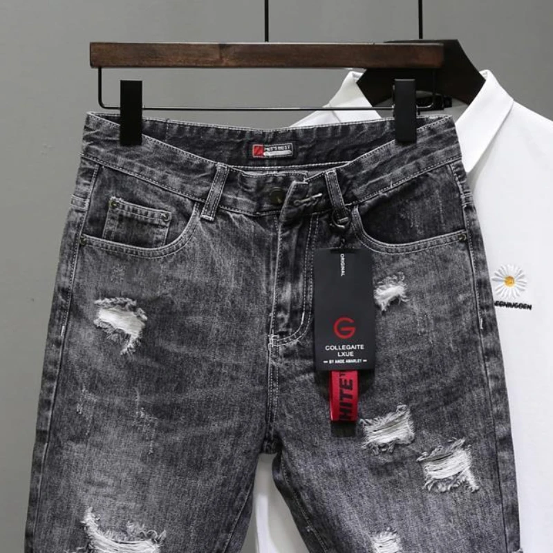 Men's Short Jeans Pants Black  - огляд і ціна Mens Fashion Denim