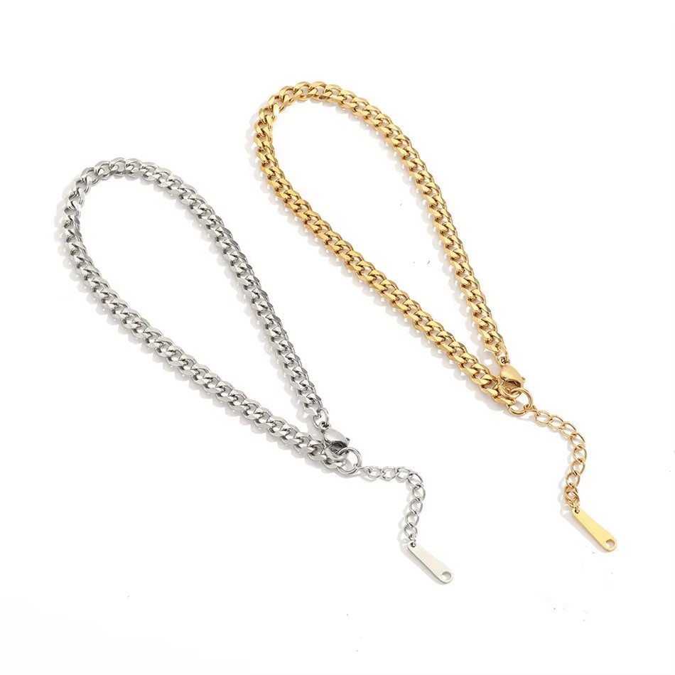 4MM Stainless Steel Simple Cub - огляд і ціна Men'S Fashion Gold Chain