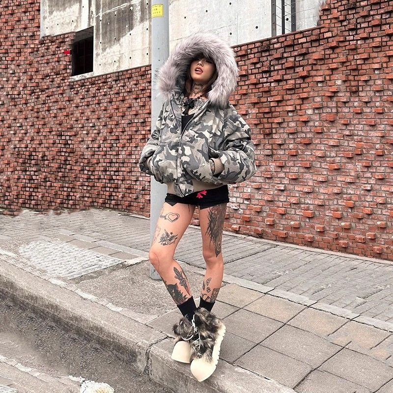 Mens Jacket Washed Camouflage  - огляд і ціна Mens Fashion Bomber Jacket