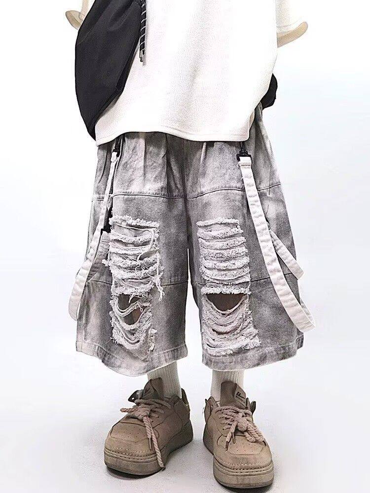 Retro Hip-hop Men's Ripped Jea - огляд і ціна Men Fashion Jeans