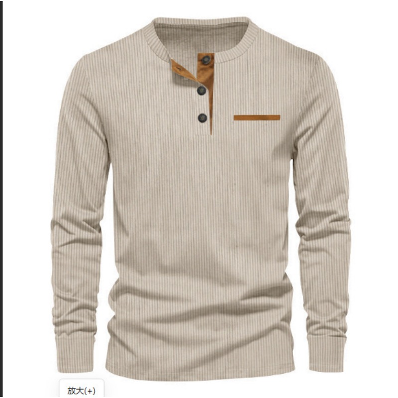 Men's Corduroy Henley Neck Lon - огляд і ціна Mens Fashion Style