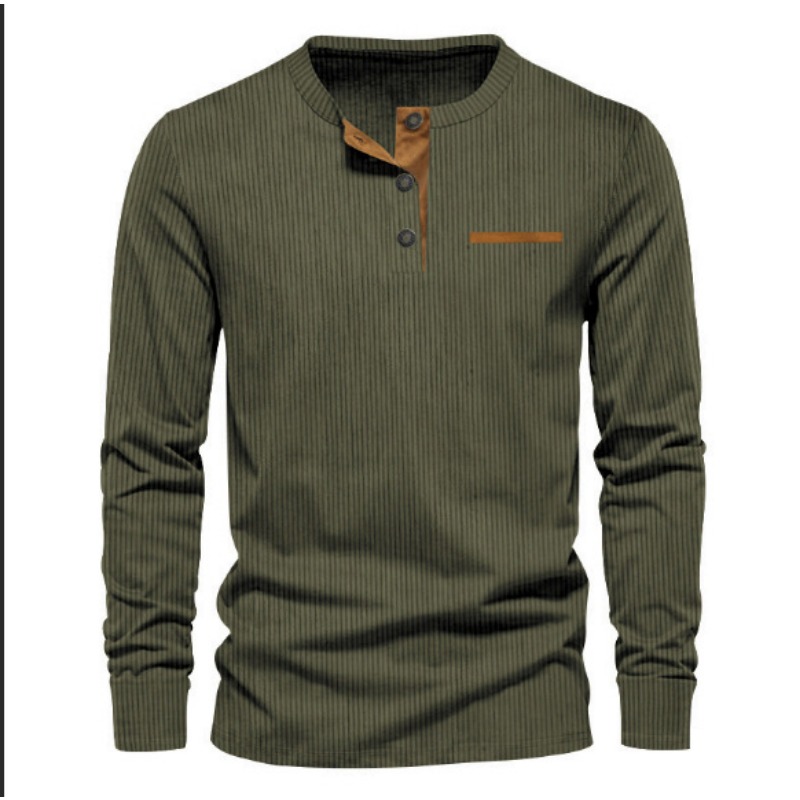 Men's Corduroy Henley Neck Lon - огляд і ціна Mens Fashion Style
