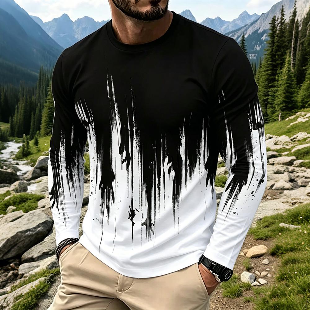 Men's Gradient Ink Splash Long - огляд і ціна Mens Fashion Streetwear