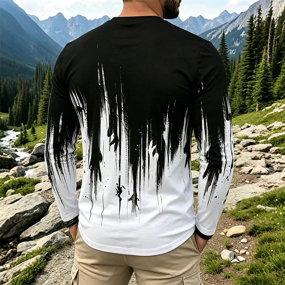 Men's Gradient Ink Splash Long - огляд і ціна Mens Fashion Streetwear