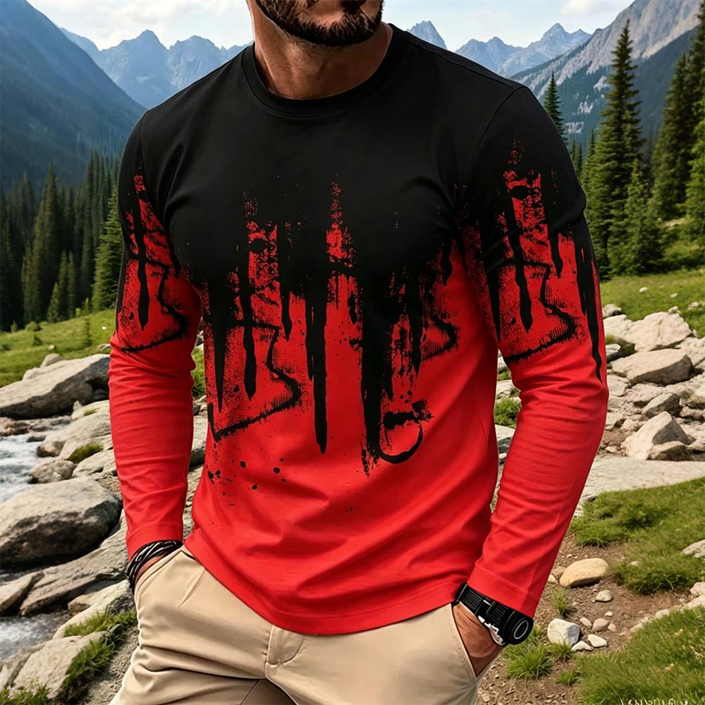 Men's Gradient Ink Splash Long - огляд і ціна Mens Fashion Streetwear