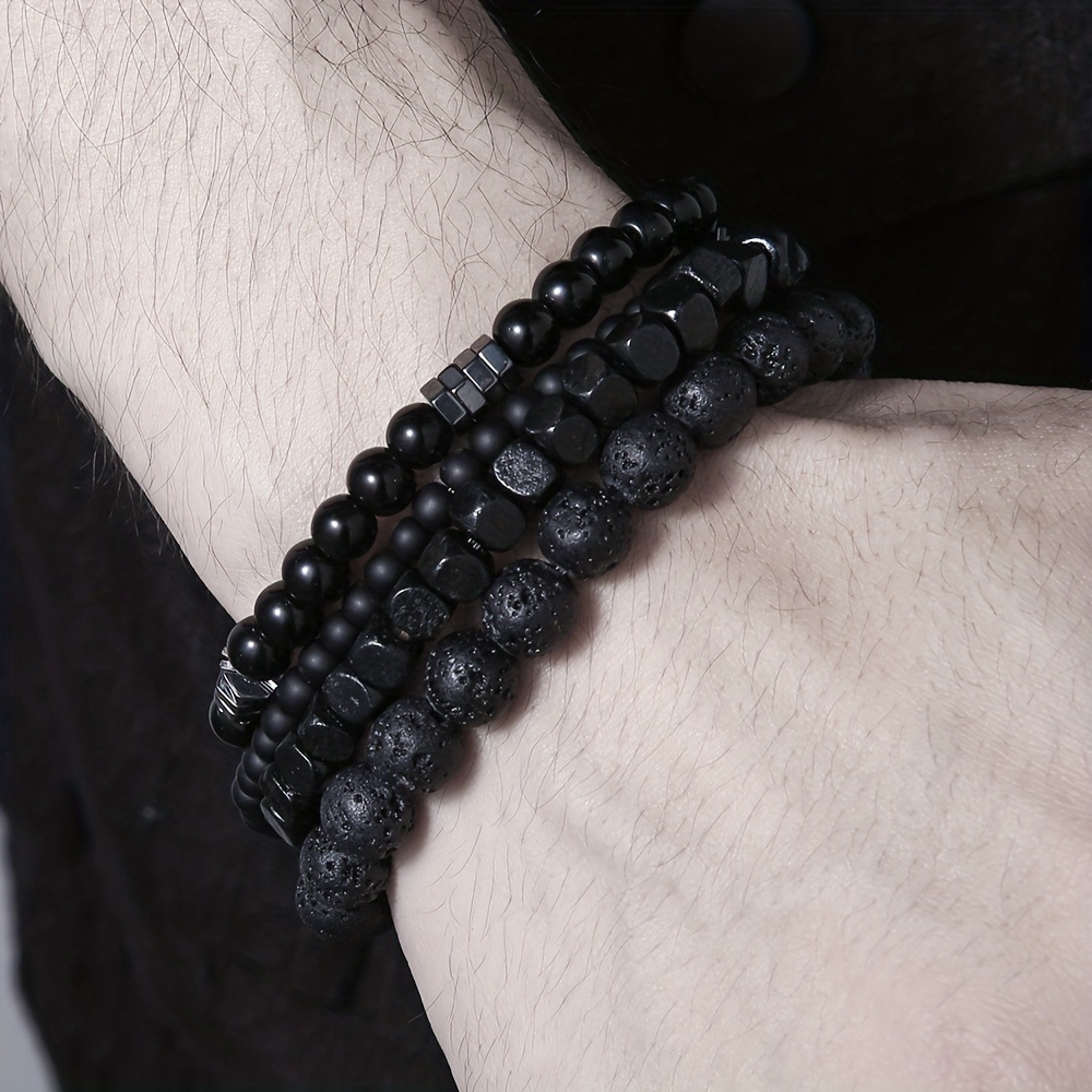 4Pcs/Set Black Gall Stone Volc - огляд і ціна Mens Fashion Combination